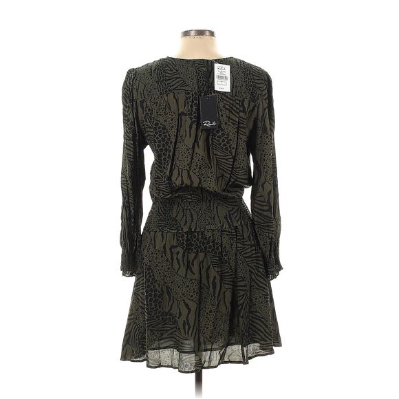 Rails Zana Animal Print Smocked Long Sleeve Minidress Size Large New with Tags - Picture 8 of 8